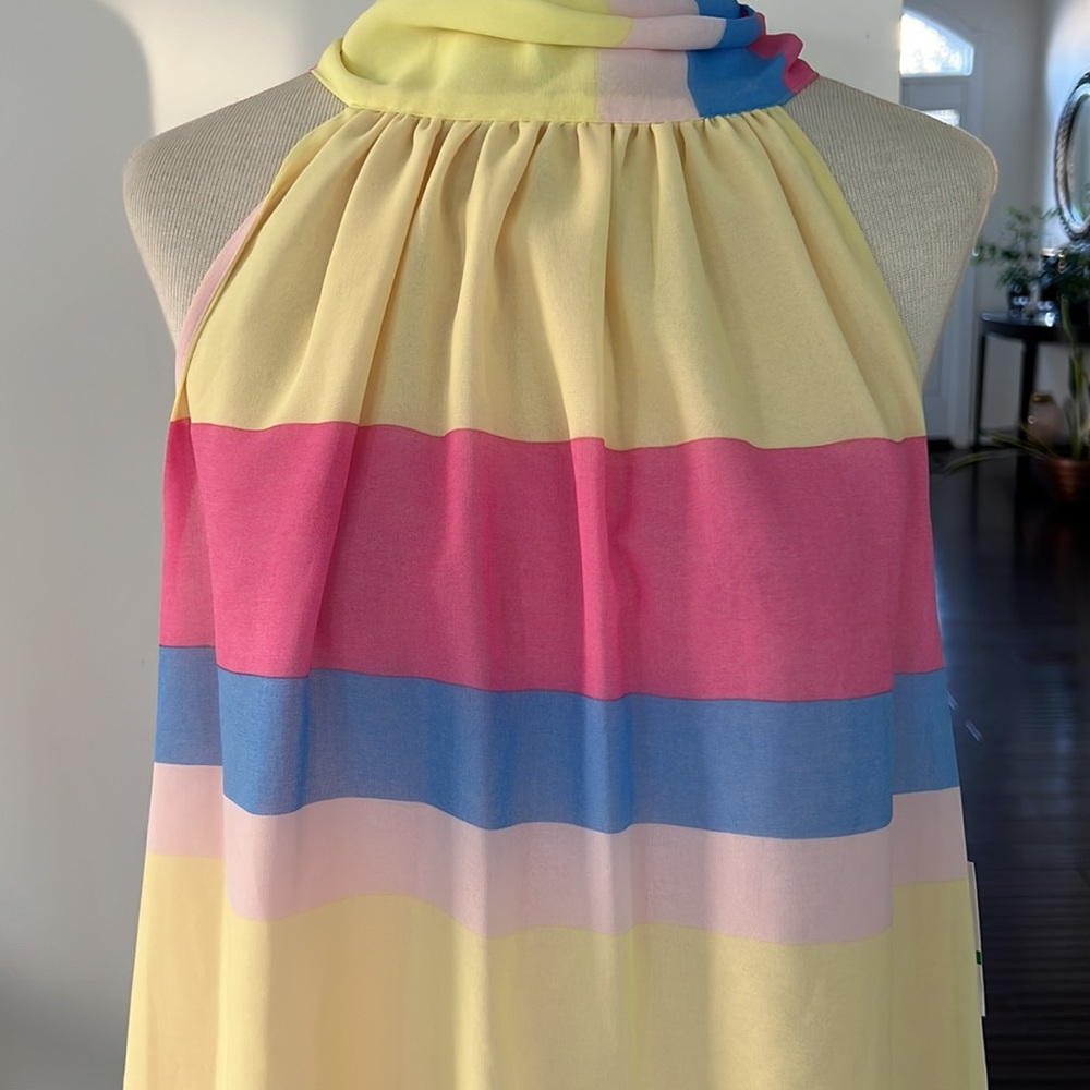 1.STATE striped halter neck tie back sleeveless blouse stunning! NWT - Picture 3 of 5